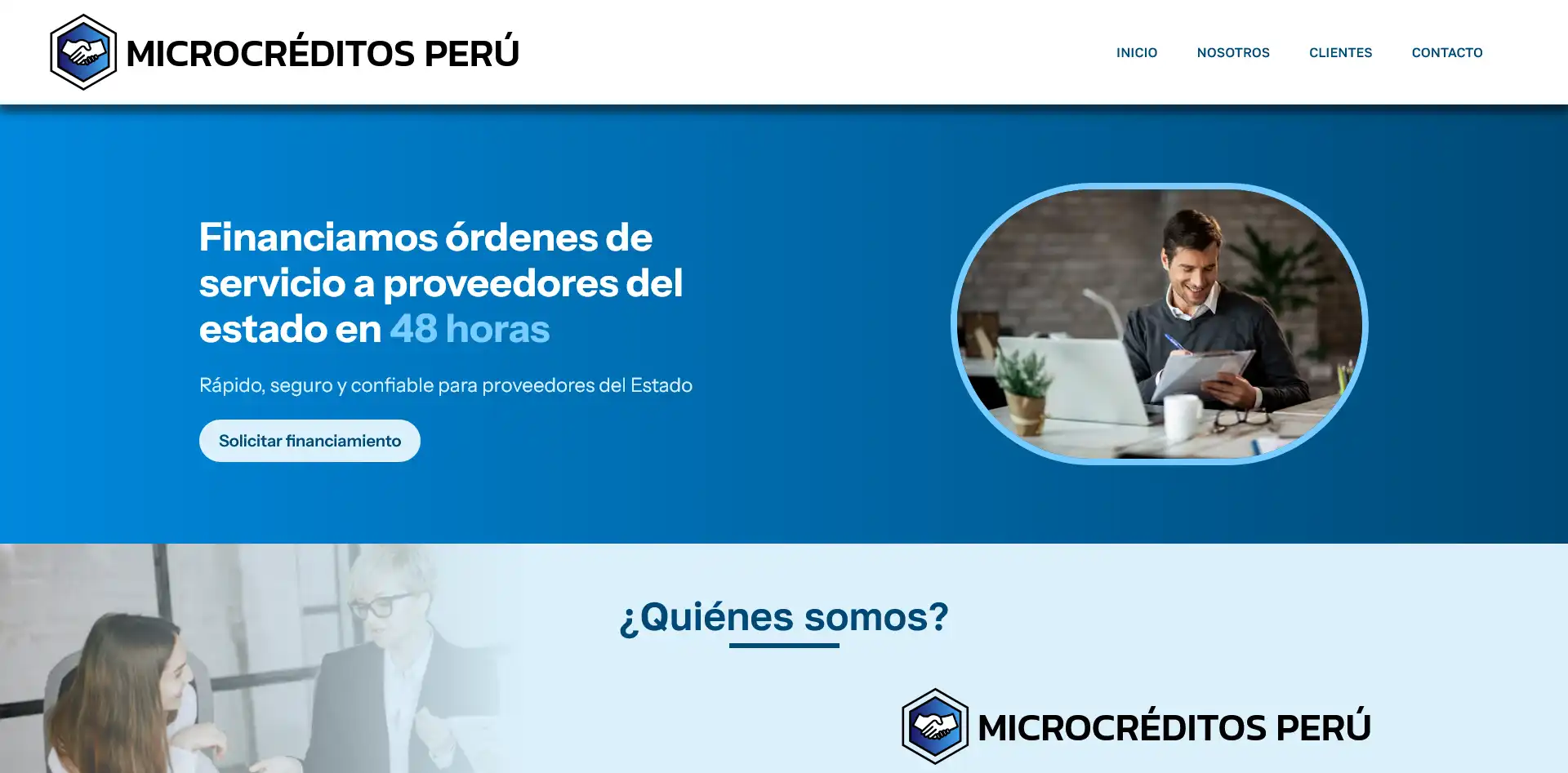 Captura de pantalla de Microcréditos Perú